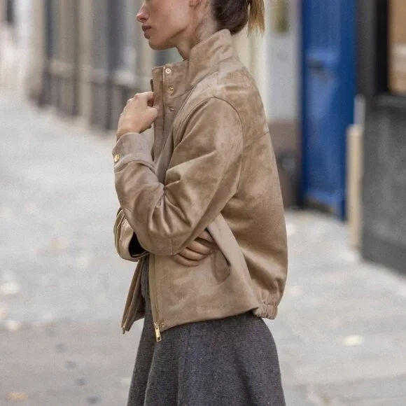 Zara Faux Suede Jacket - Size Small - Picture 8 of 10